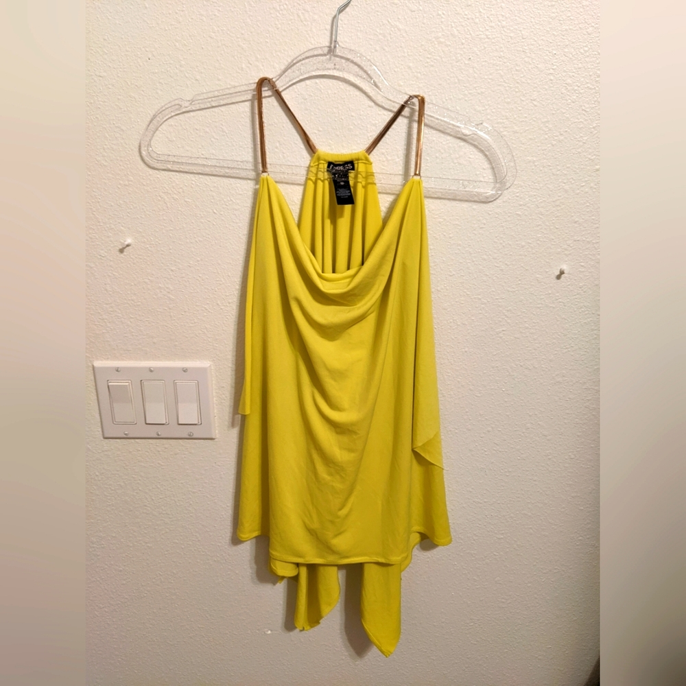 Express sexy Y2k Yellow Formal Sporty cocktail top